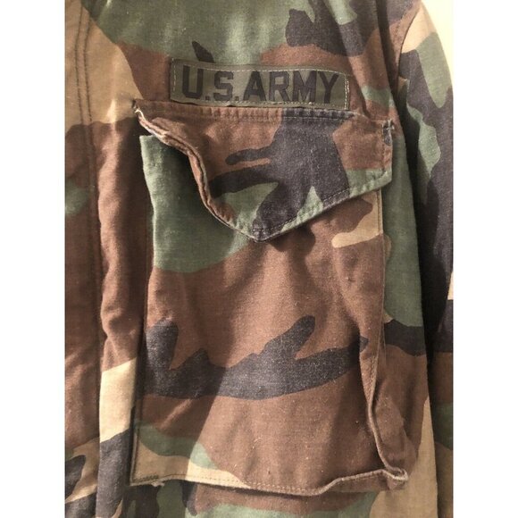 US Army Field Jacket Small Woodland Camo Cold Weather 8415-01-099-7831 + Liner - Picture 4 of 16